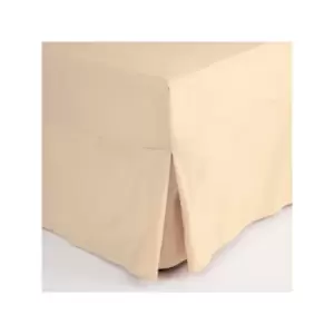 Belledorm Easycare Polycotton Percale 200 Thread Count Box Pleat Fitted Valance Sheet, Cream, Single