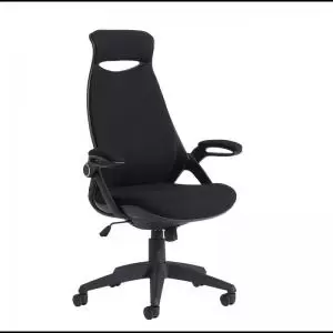 Tuscan high back fabric managers chair with head support - black