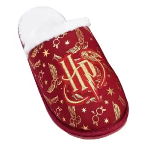 Harry Potter Girls Embroidered Slippers (1 UK) (Red/Golden Yellow)