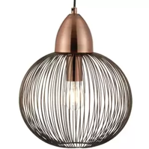 Hanging Ceiling Pendant Light ANTIQUE COPPER WIRE Round Shade Modern Lamp Bulb