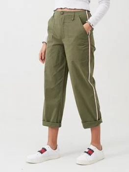 Tommy Jeans Side Stripe High Rise Trouser - Olive