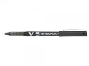 Pilot V5 Hi-Tecpoint Rollerball Pen Black (Pack of 12) 100101201