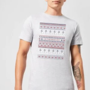 Star Wars On The Nice List Pattern Mens Christmas T-Shirt - Grey - XL