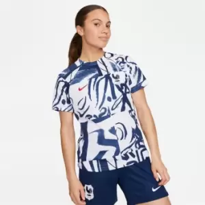 Nike France Pre Match Shirt 2023 Womens - White