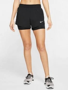 Nike Running 10K 2-In-1 Short - Black, Size XS, Women