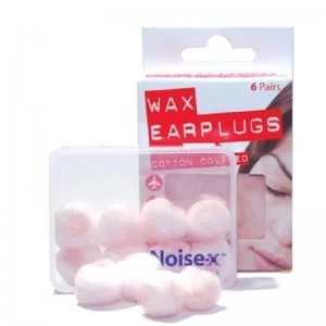 Noise-X Wax Mouldable Cotton Covered Earplugs 6 Pairs