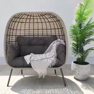 St Kitts Double Garden Egg Chair - Stone Grey