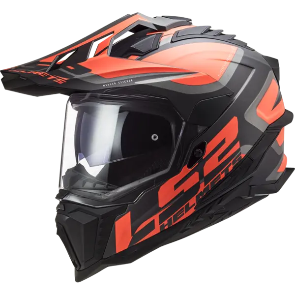 LS2 MX701 Explorer Alter Matt Black Fluo Orange 06 Adventure Helmet Size XS