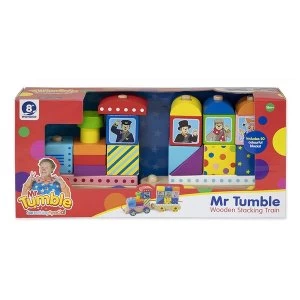 Mr Tumble Wooden Stacking Train Pull Along Toy