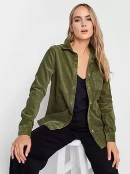 Long Tall Sally Khaki Cord Shirt, Green, Size 20, Women