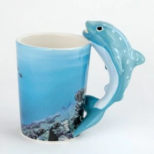 Whale Shark Shaped Handle Ceramic Mug