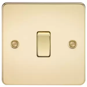 KnightsBridge Flat Plate 10AX 1G 2 Way Switch - Polished Brass