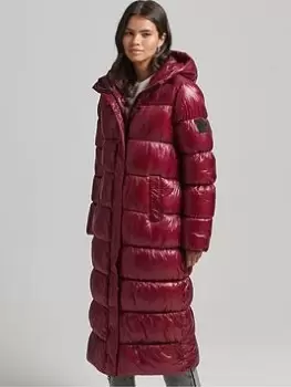 Superdry Code Xpd Longline Padded Jacket - Red, Size 12, Women