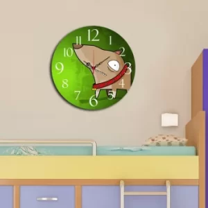 MSCO-2 Multicolor Cartoon DogDecorative MDF Clock