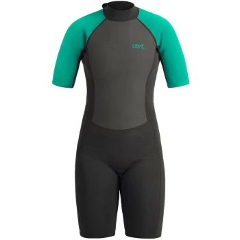 Womens Sailfin Shorty Wetsuit - Medium - Black/Aqua - UB