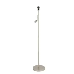 Matt Nickel Floor Lamp Base - 1430mm Height - Built-In LED Reading Light