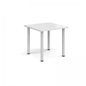 Rectangular white radial leg meeting table 800mm x 800mm - white