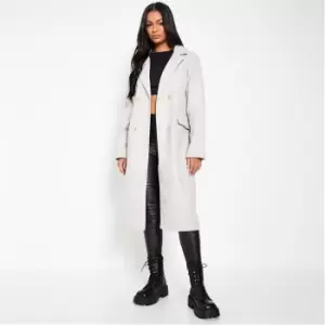 I Saw It First Brushed Wool Effect Formal Coat - Grey