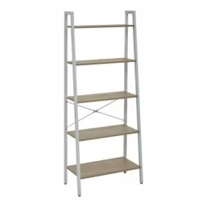 Interiors by PH 5 Tier Ladder Shelving Unit with Metal Frame, white