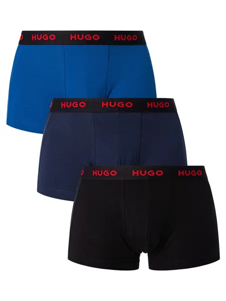 HUGO 3 Pack Trunks Medium Blue M