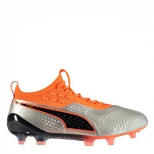 Puma ONE 1 FG Football Boots - Silver/Orange