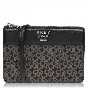 DKNY Logo Zip Top Bag - Ebony Black NHO