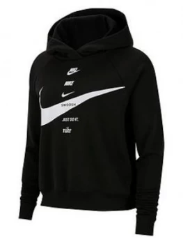 Nike NSW Swoosh Pullover Hoodie - Black, Size XS, Women