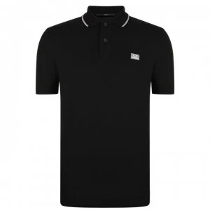 CP COMPANY Short Sleeve Tipped Polo Shirt - Black 999