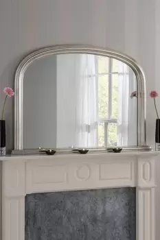 Contemporary Overmantle Mirror Silver 112(w)x77cm(h)