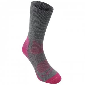 Karrimor Merino Fibre Lightweight Walking Socks Ladies - Grey/Fuchsia