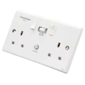 Powerbreaker 13A 2 Gang Type A Passive Rcd Socket - K22-WP