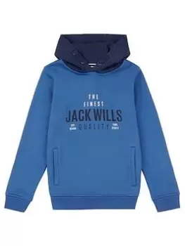 Jack Wills Boys Finest Quality Hoodie - Navy, Size 7-8 Years