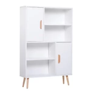 Homcom Sideboard Bookshelf with Two Doors White