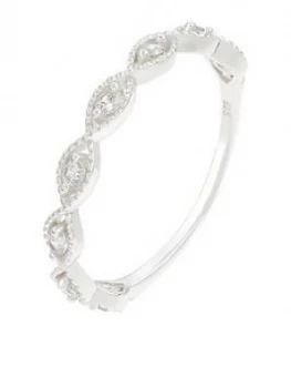 Accessorize St Sparkle Weave Band Ring - Crystal, Crystal, Size XS, Women