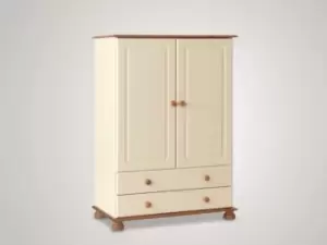 Furniture To Go Copenhagen Cream and Pine 2 Door 2 Drawer Childrens Small Wardrobe Flat Packed