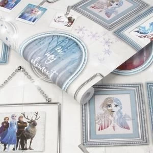 Disney Frozen Multicolour Frames Metallic effect Wallpaper