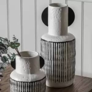 Throwley Vase Large Black and white