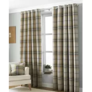 Riva Paoletti Aviemore Ringtop Eyelet Curtains (229 x 183 cm) (Ochre Yellow) - Ochre Yellow