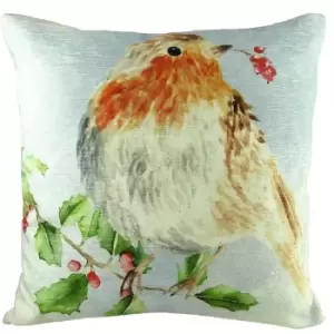 Evans Lichfield Robin Christmas Cushion Cover (One Size) (Multicoloured) - Multicoloured