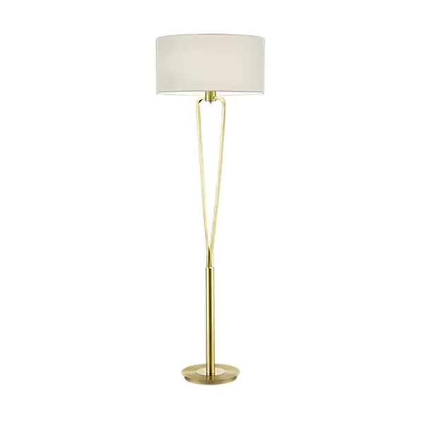 Paris Ii Classic Floor Lamp with Shade Brass Matt