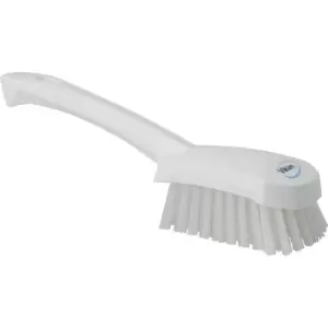 Vikan Short handled hand brush, hard, pack of 10, white