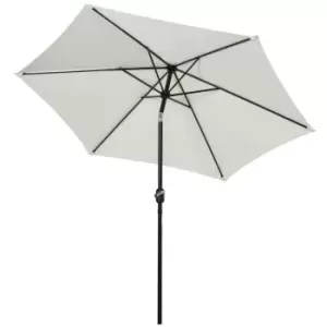 Outsunny Patio Umbrella Parasol Sun Shade Garden Aluminium Cream White 2.7M