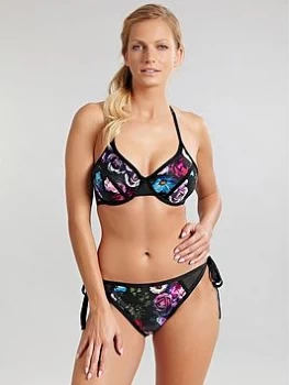 Panache Jolee Floral Halter Neck Triangle Bikini Top - Multi, Floral Multi, Size 32Dd, Women