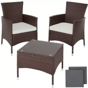 Tectake Lucerne Rattan Bistro Set - Brown/Cream