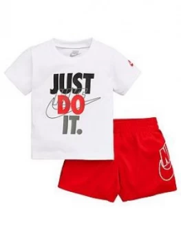 Nike Sportswear Toddler Boys JDI Tee and Shorts Set - White Red, White/Red, Size 24 Months