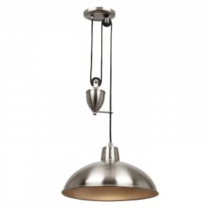 Dome Ceiling Pendant Light Satin Nickel, E27