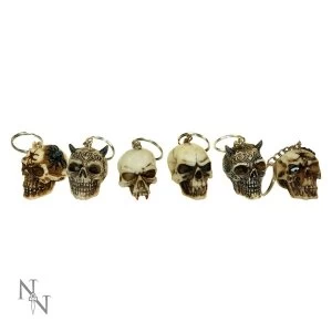 Skull Pack Of 6 Keyrings