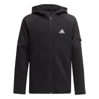 adidas Designed for Gameday Full-Zip Hoodie Kids - Black / White