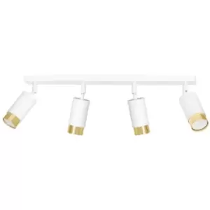 Emibig Hiro White/Gold Ceiling Spotlight Bar 4x GU10