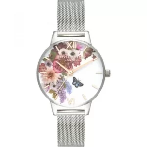 Enchanted Garden Silver Mesh Watch